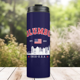 Columbus Skyline Vintage City Art Thermosbeker