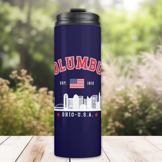 Columbus Skyline Vintage City Art Thermosbeker