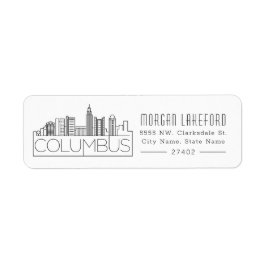 Columbus Stylized City Skyline | Etiket
