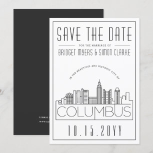Columbus Trouw Decor Stijl Silhouet Save the Date Kaart