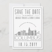 Columbus Trouw Decor Stijl Skyline Save the Date Kaart (Voorkant)