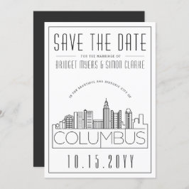 Columbus Trouw Decor Stijl Skyline Save the Date Kaart