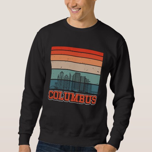 Columbus USA Retro Vintage Sunset Skyline Columbus Trui (Voorkant)