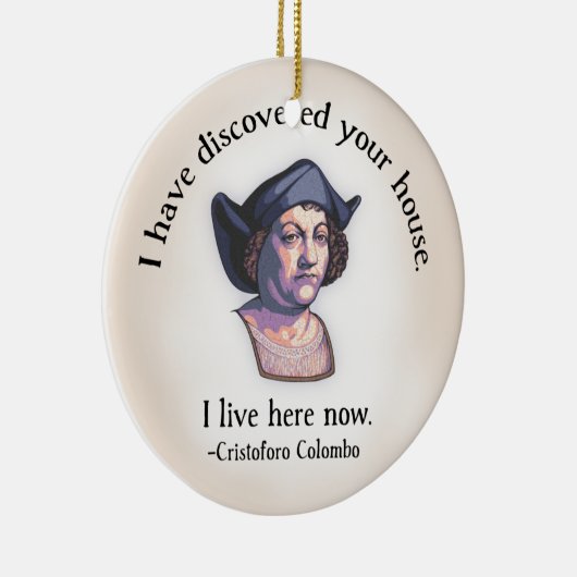 Columbus Uw Huis Keramisch Ornament (Rechts)