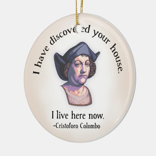 Columbus Uw Huis Keramisch Ornament (Links)