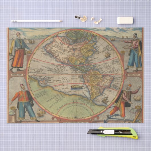 Columbus Vespucci Magellan Pizzaro Tissue Paper Tissuepapier (Craft)