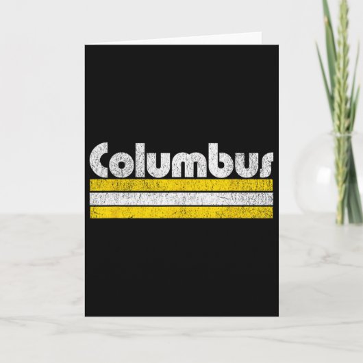 Columbus Voetbal Vintage Stad  Kaart (Voorkant)