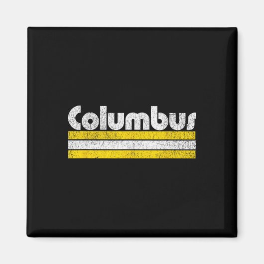 Columbus Voetbal Vintage Stad  Magneet (Voorkant)