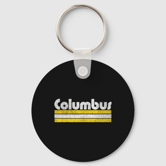 Columbus Voetbal Vintage Stad Sleutelhanger (Voorkant)