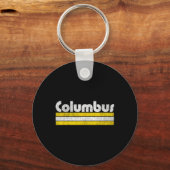 Columbus Voetbal Vintage Stad Sleutelhanger (Voorkant)