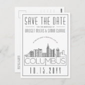 Columbus Wedding Deco Skyline De datum opslaan Briefkaart (Voorkant / Achterkant)