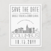 Columbus Wedding Deco Skyline De datum opslaan Briefkaart (Voorkant)