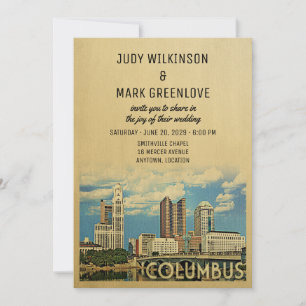 Columbus Wedding Invitation Ohio Kaart
