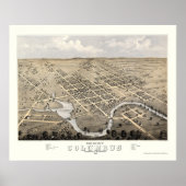 Columbus, WI Panorama - 1868 Poster (Voorkant)