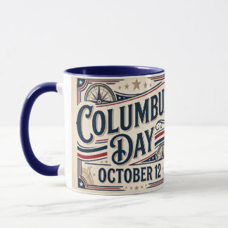 Columbusdag 12 oktober Vintage Amerikaans Erfgoed Mok