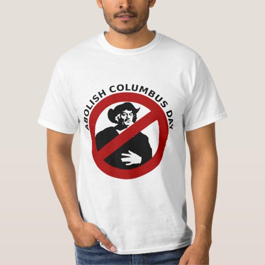 Columbusdag afschaffen t-shirt (Voorkant)