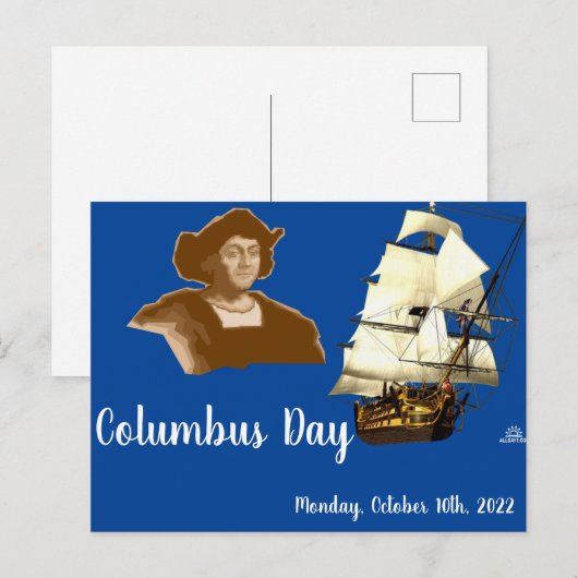 Columbusdag Briefkaart (Voorkant / Achterkant)