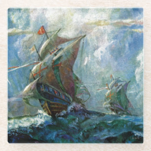 Columbusdag Glazen Onderzetter