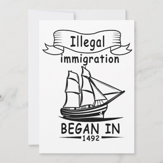 Columbusdag Illegale immigratie begon in 1492 Kaart (Achterkant)