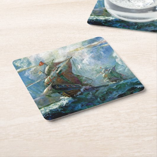 Columbusdag Kartonnen Onderzetters (Schuin)