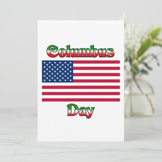 Columbusdag met vlag (Staand voorkant)