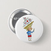 Columbusdag Ronde Button 5,7 Cm (Voorkant /achterkant)