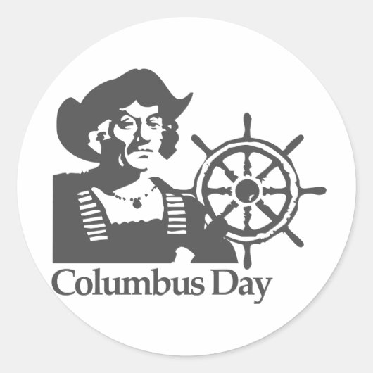 Columbusdag Ronde Sticker (Voorkant)