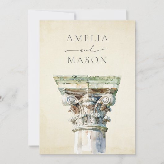  Column Grieks huwelijk Kaart (Achterkant)