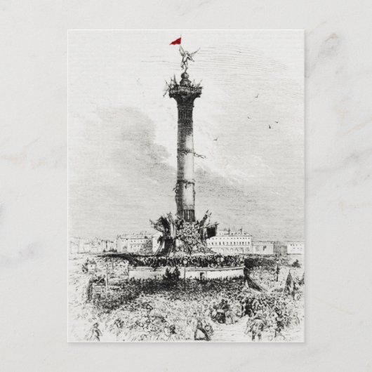 Column, Place de la Bastill, Paris Briefkaart (Voorkant)