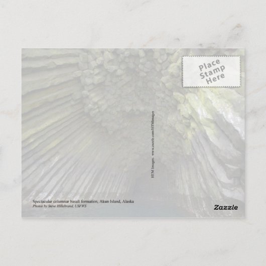Columnar basalt formation, Akun Island, Alaska Briefkaart (Achterkant)