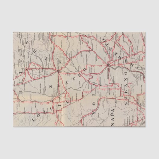 Colusa, Yolo, Napa, Butte, Yuba, Sutter, Solano Tissuepapier (Voorkant)