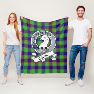 Colville Clan Badge Schotse ruit Plaid Fleece Deken