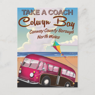 Colwyn Bay Wales vintage reisposter Briefkaart
