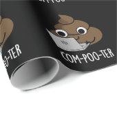 Com-poo-ter Funny Computer Poop Pun Dark BG Cadeaupapier (Rol Hoek)