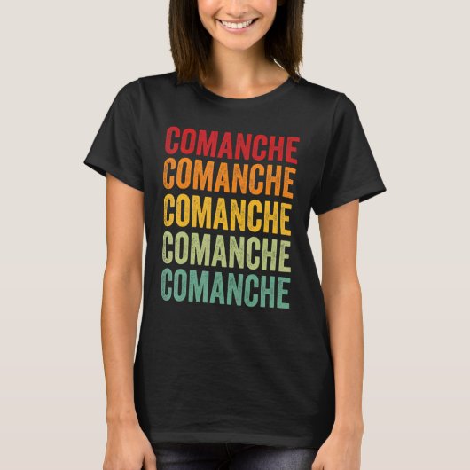 Comanche County Oklahoma Rainbow Text Design T-shirt (Voorkant)
