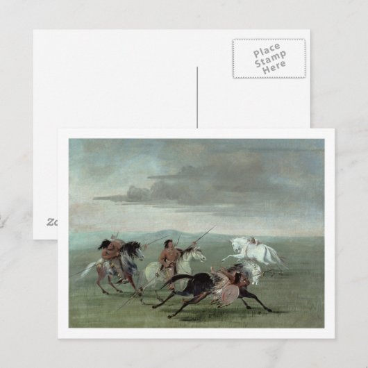 Comanche Feats of Martial Horsemanship, 1834 (oil) Briefkaart (Voorkant / Achterkant)