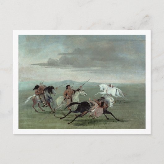 Comanche Feats of Martial Horsemanship, 1834 (oil) Briefkaart (Voorkant)