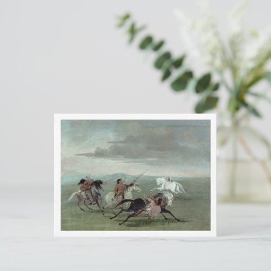 Comanche Feats of Martial Horsemanship, 1834 (oil) Briefkaart (Staand voorkant)
