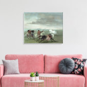 Comanche Feats of Martial Horsemanship, 1834 (oil) Canvas Afdruk (Insitu (Woonkamer))