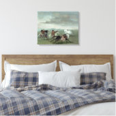 Comanche Feats of Martial Horsemanship, 1834 (oil) Canvas Afdruk (Insitu (Slaapkamer))
