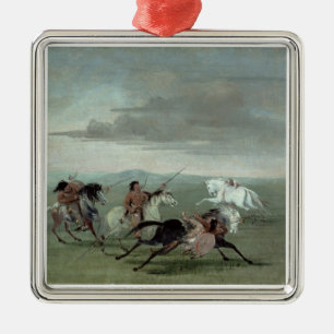 Comanche Feats of Martial Horsemanship, 1834 (oil) Metalen Ornament