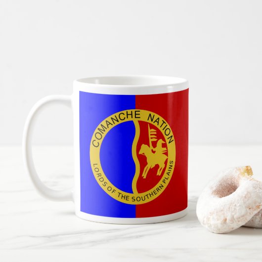 Comanche Nation Flag Koffiemok (Met donut)