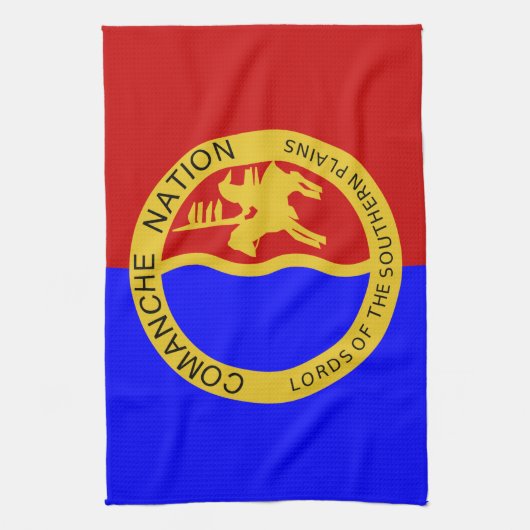 Comanche Nation Flag Theedoek (Verticaal)