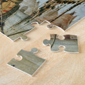 Comanche-strijder met schild, lans en boog legpuzzel (Zijkant)
