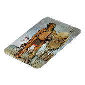 Comanche-strijder met schild, lans en boog magneet (Linkerzijde)