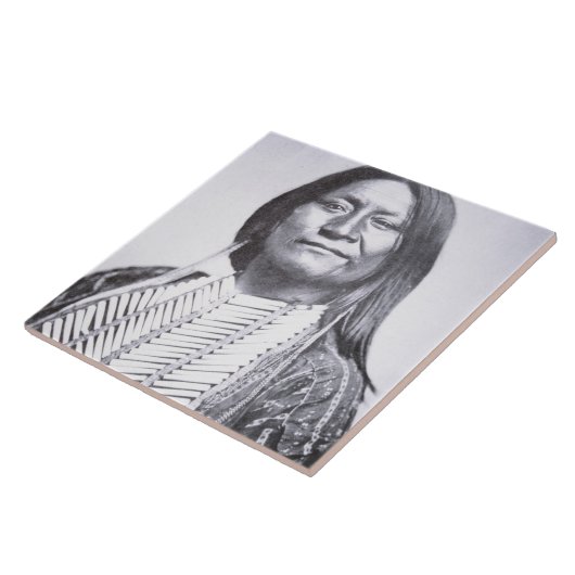 Comanche Tribesman, 1872 (foto) Tegeltje (Zijkant)