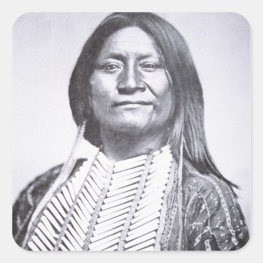 Comanche Tribesman, 1872 (foto) Vierkante Sticker (Voorkant)