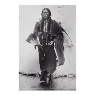 Comanche Warrior Chief Quanah Parker c. 1885 Foto Afdruk
