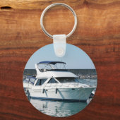 Comass Anchor Captain Name Boat Photo Back Navy Sleutelhanger (Achterkant)
