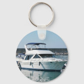 Comass Anchor Captain Name Boat Photo Back Navy Sleutelhanger (Achterkant)